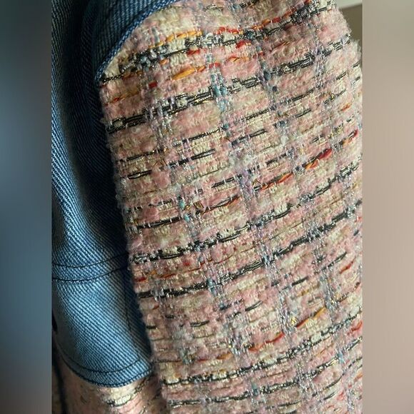 Peekskill Women's denim and tweed-type jacket with gold buttons - Picture 15 of 16